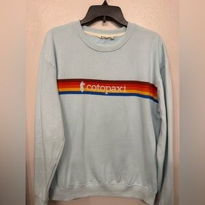 Cotopaxi Sky Blue Crewneck with Multicolor Stripe